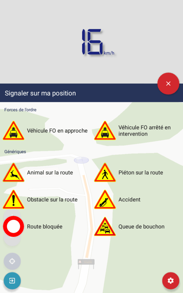 Signalement d'un évènement sur la route