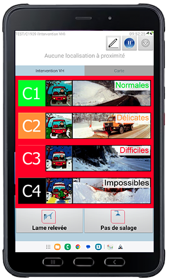 Winter maintenance interface PRISM Tablet