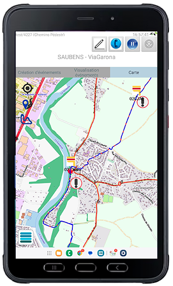 Greenway management interface PRISM Tablet