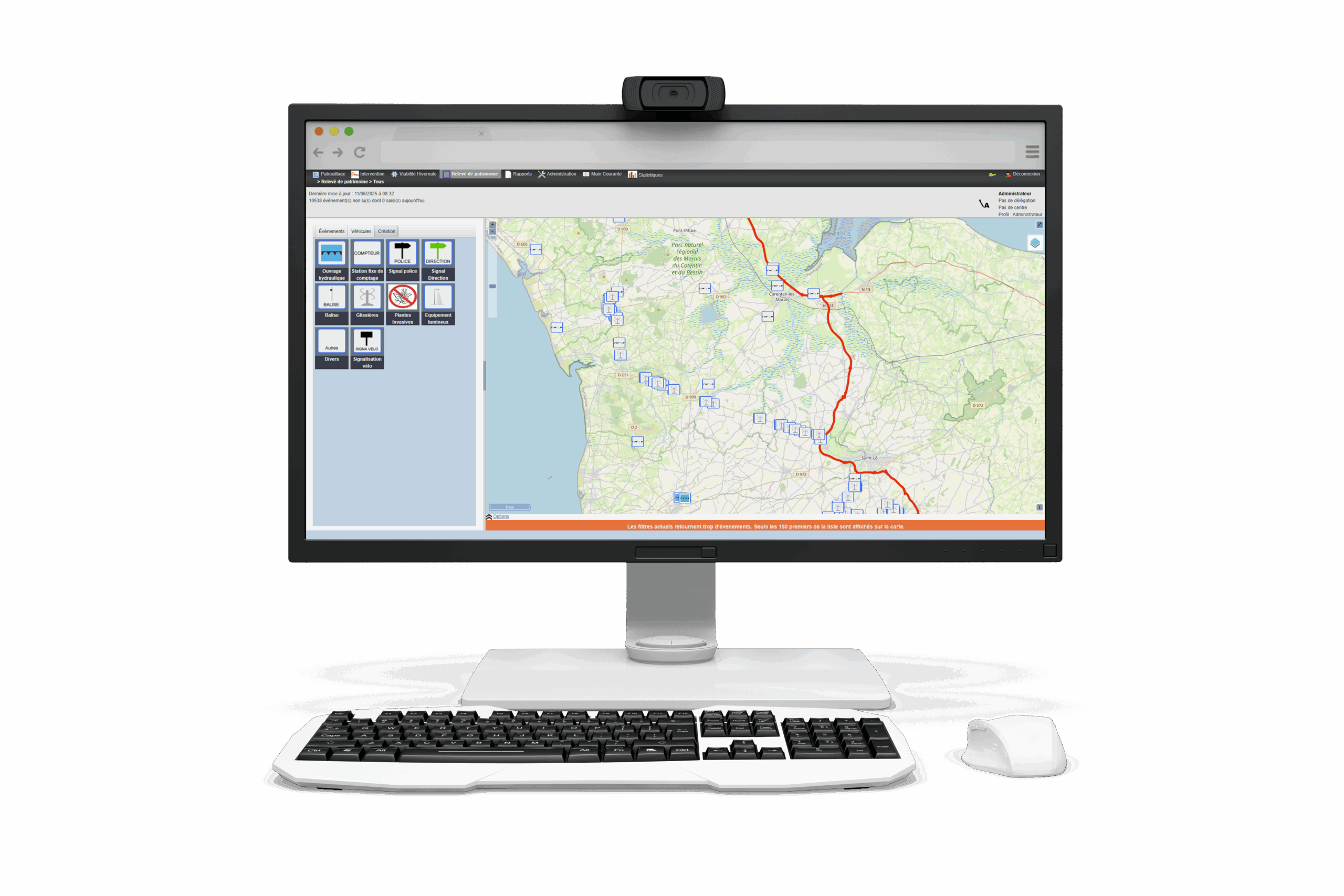 Heritage management interface PRISM Central