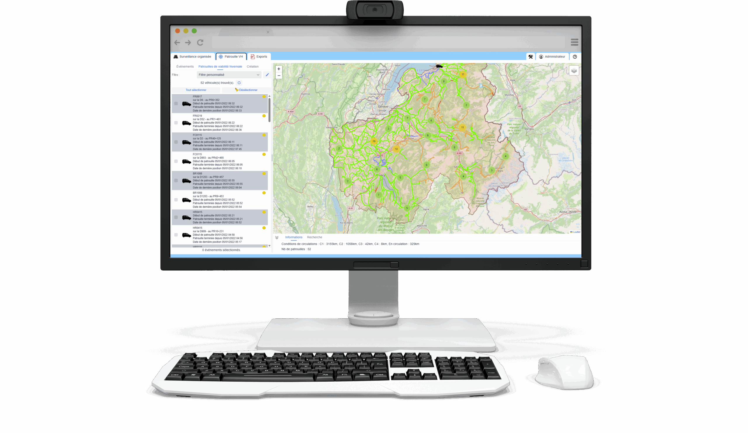 Winter maintenance interface PRISM Central