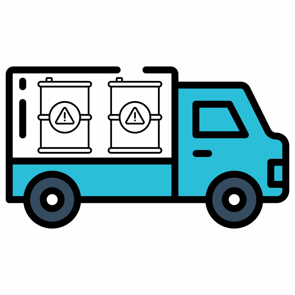 Dangerous freight truck icon